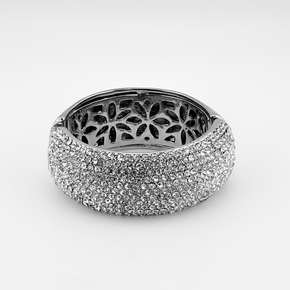 RARE Vintage Rhinestone Clasper Bracelet Midcentury Hollywood - Picture 4 of 10